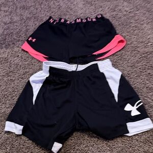 Under Armour Kids' Black and Pink Shorts Set